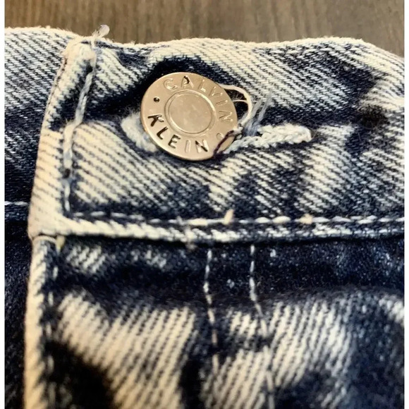 Vtg 80s Calvin By Calvin Klein Jean Skirt Stone Wash Size 11/12 EUC Made In USA - Picture 4 of 11